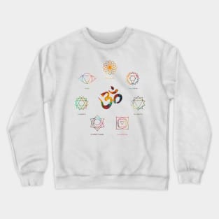 Set of chakra yoga symbols Crewneck Sweatshirt